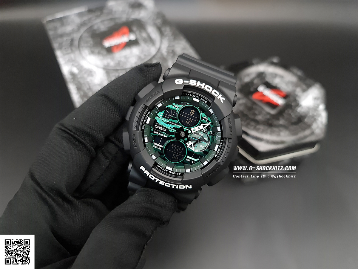CASIO G-SHOCK นาฬิกาข้อมือ นาฬิกากันน้ำ นาฬิกาของแท้ ประกันศูนย์ CMG 1 ปี รุ่น GA-140MG-1A นาฬิกาสีดำ