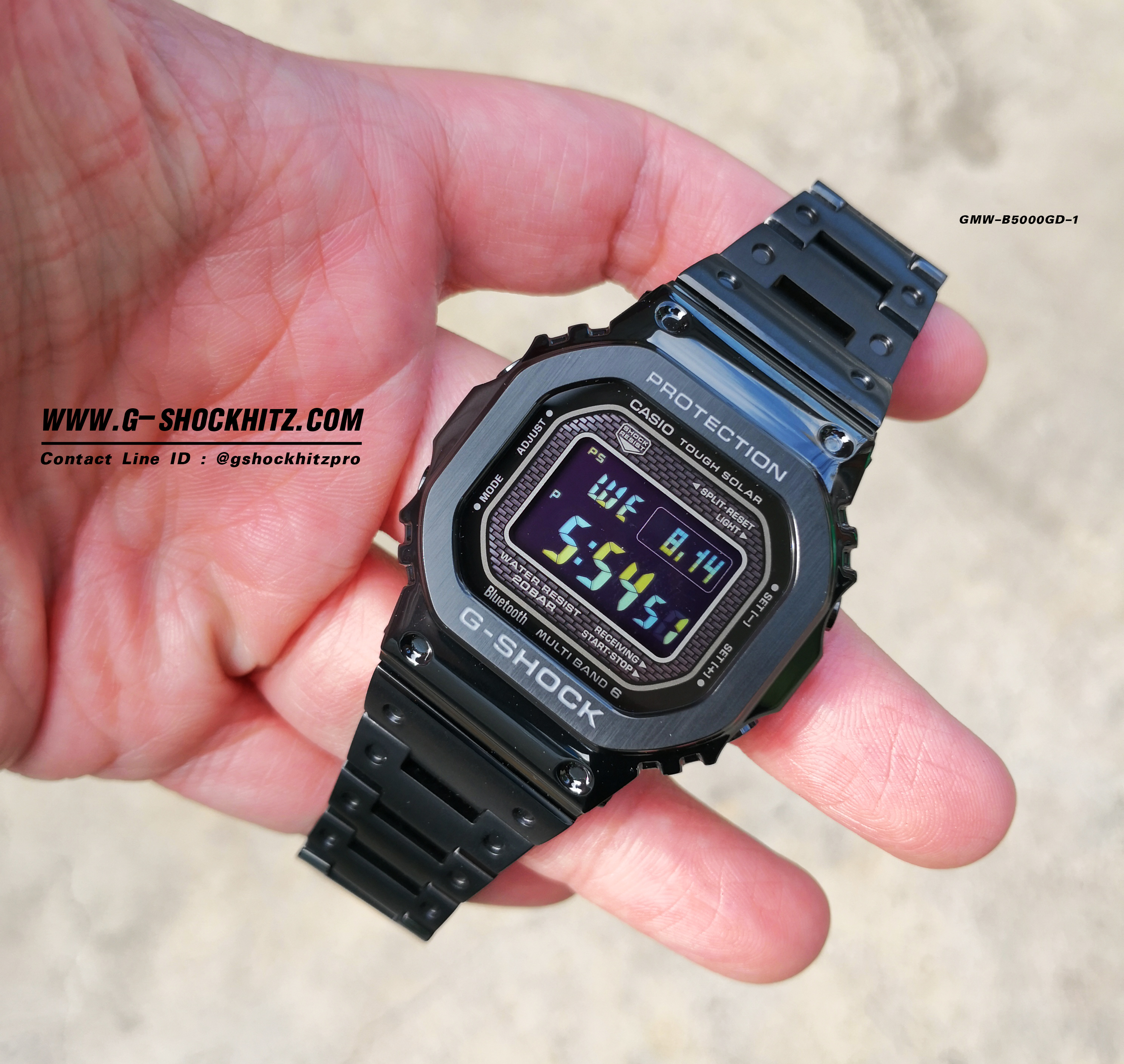 CASIO MID YEAR SALE G-SHOCK พร้อมส่ง นาฬิกาข้อมือ นาฬิกากันน้ำ นาฬิกาของแท้ ประกันศูนย์ CMG 1 ปี รุ่น GMW-B5000GD-1 นาฬิกาสีดำ