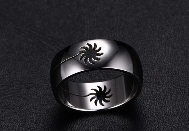 แหวนผู้ชาย แหวนผู้หญิง ใส่ได้ แหวน Stainless Steel 316 L สีเงิน แกะลาย กงจักร เฟือง แหวนแบบเท่ ๆ แหวนวัยรุ่น แบบ เก๋ ๆ ราคาถูก 730648