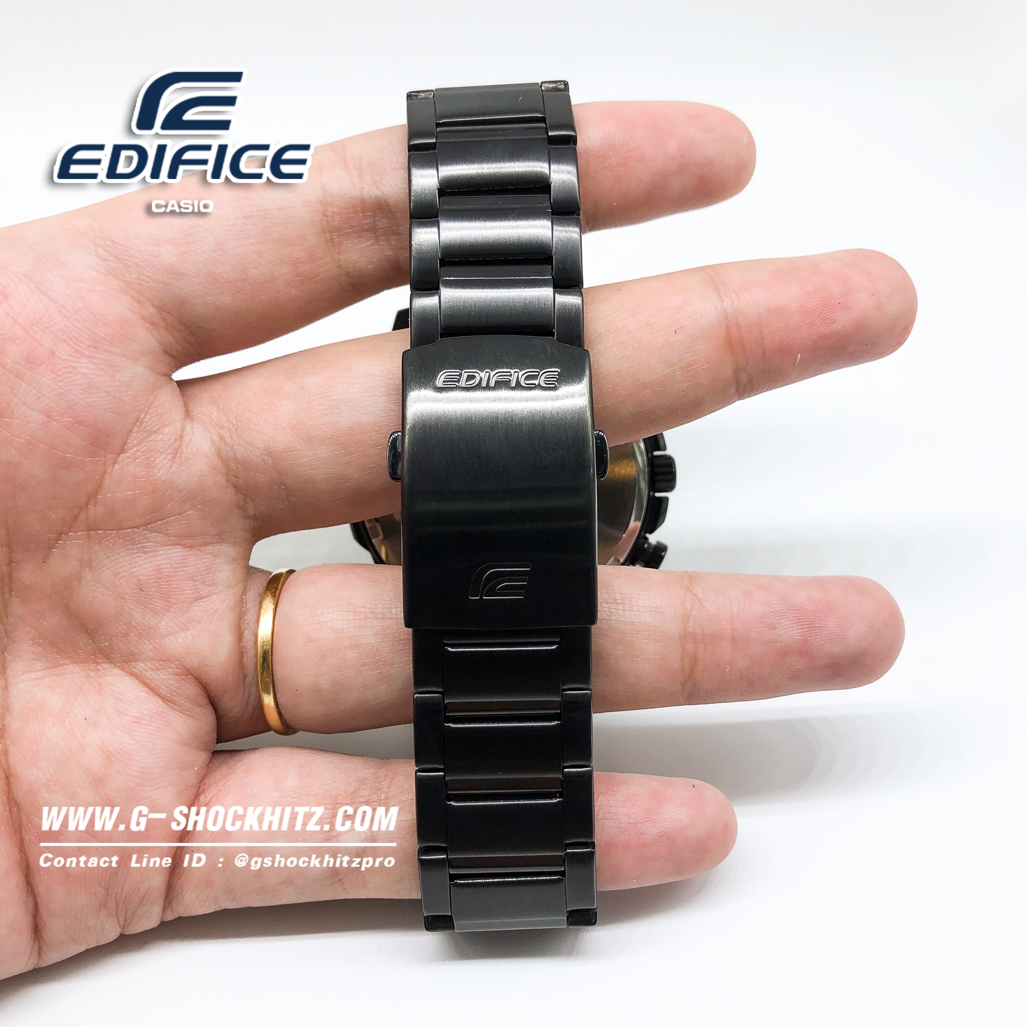 CASIO นาฬิกาคาสิโอ นาฬิกาข้อมือ นาฬิกากันน้ำ นาฬิกาของแท้ ประกันศูนย์ CMG 1 ปี รุ่น EFR-571DC-2A นาฬิกาสีดำ