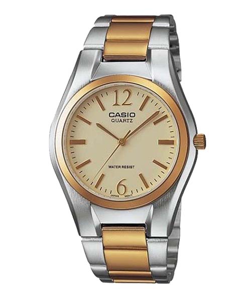 CASIO นาฬิกาคาสิโอ นาฬิกาข้อมือ นาฬิกากันน้ำ นาฬิกาของแท้ ประกันศูนย์ CMG 1 ปี รุ่น MTP-1253SG-9A นาฬิกาสีทอง