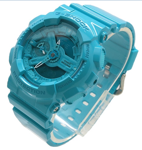 CASIO G-SHOCK นาฬิกาข้อมือ นาฬิกากันน้ำ นาฬิกาของแท้ ประกันศูนย์ CMG 1 ปี รุ่น GMA-S110CC-2 นาฬิกาสีฟ้า