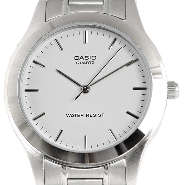 CASIO นาฬิกาคาสิโอ นาฬิกาข้อมือ นาฬิกากันน้ำ นาฬิกาของแท้ ประกันศูนย์ CMG 1 ปี รุ่น MTP-1128A-7A นาฬิกาสีเงิน