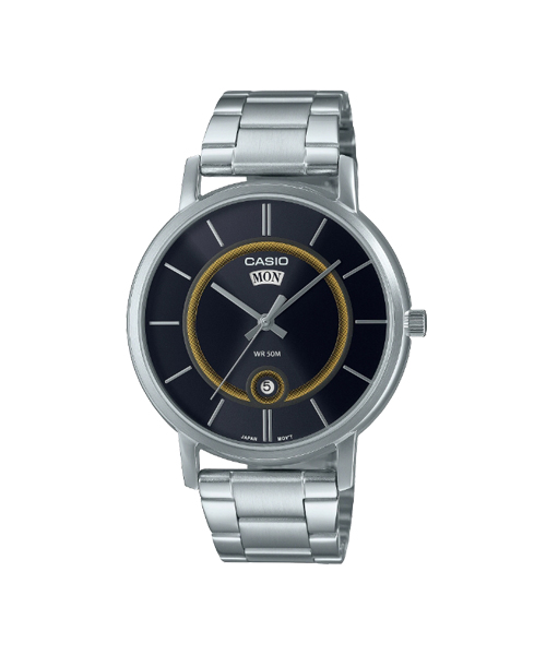 CASIO นาฬิกาคาสิโอ นาฬิกาข้อมือ นาฬิกากันน้ำ นาฬิกาของแท้ ประกันศูนย์ CMG 1 ปี รุ่น MTP-B120D-1A นาฬิกาสีเงิน