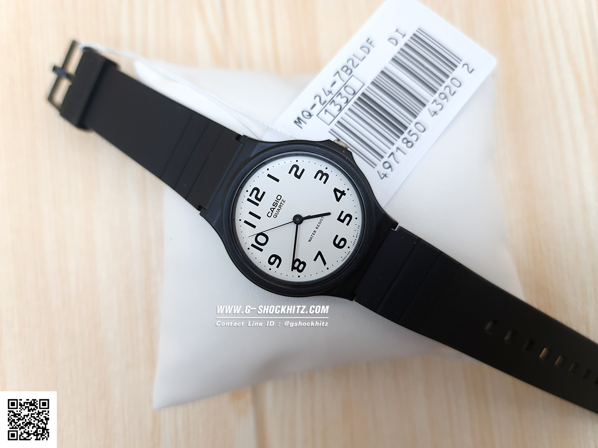 CASIO นาฬิกาคาสิโอ นาฬิกาข้อมือ นาฬิกากันน้ำ นาฬิกาของแท้ ประกันศูนย์ CMG 1 ปี รุ่น MQ-24-7B2 นาฬิกาสีดำ