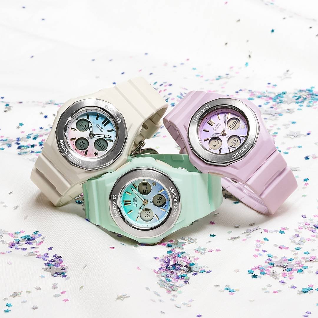 CASIO BABY-G นาฬิกาข้อมือ นาฬิกากันน้ำ นาฬิกาของแท้ ประกันศูนย์ CMG 1 ปี รุ่น BGA-100ST-7A นาฬิกาสีขาว