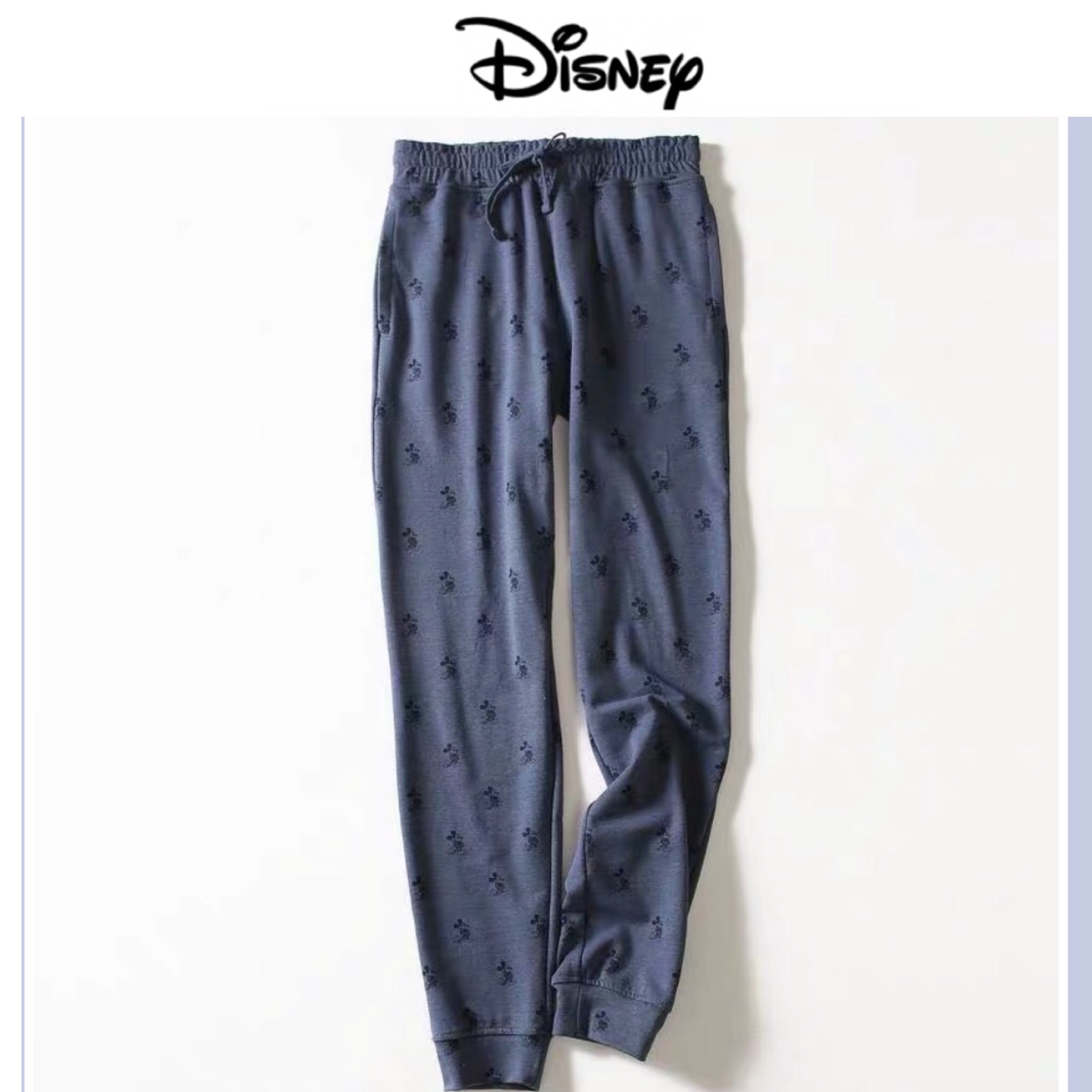 กางเกงวอร์ม ขายาว ลายขวาง สีน้ำเงินฟ้า พิมพ์ลาย MICKY MOUSE งาน ดิสนีย์ DISNEY แท้ คะ S /M/L แดง
