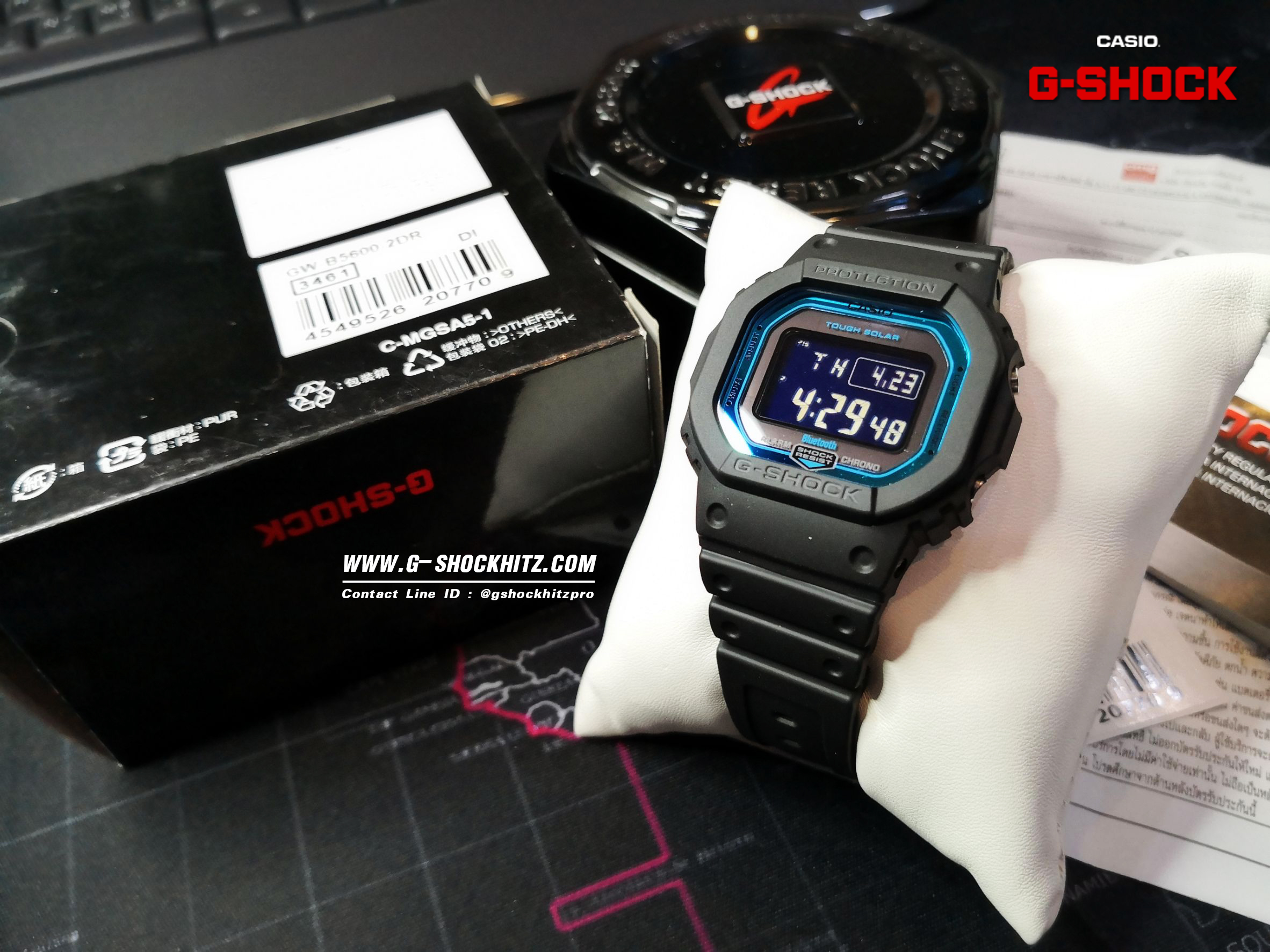 CASIO G-SHOCK นาฬิกาข้อมือ นาฬิกากันน้ำ นาฬิกาของแท้ ประกันศูนย์ CMG 1 ปี รุ่น GW-B5600-2 นาฬิกาสีดำ