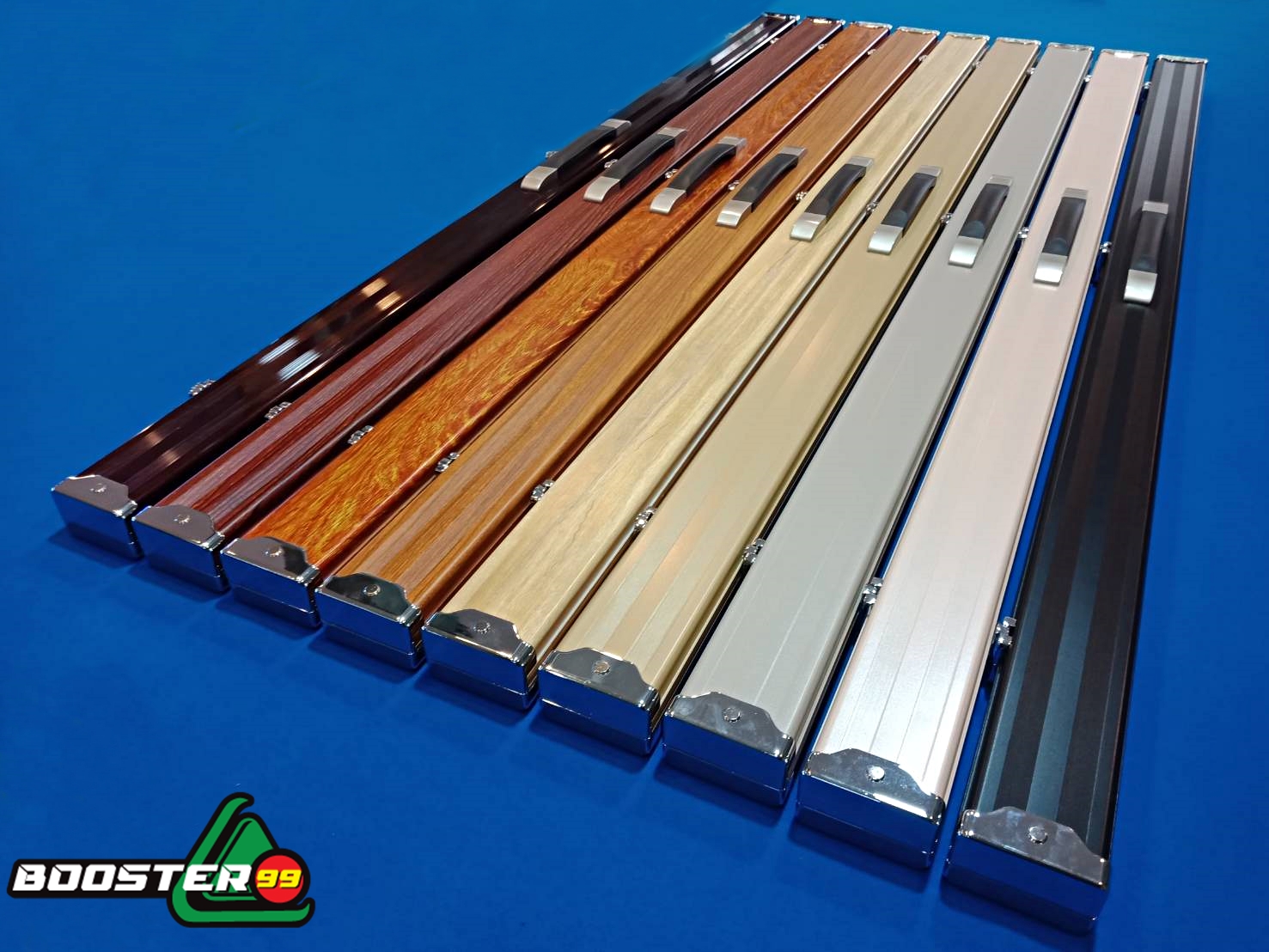 กล่อง ไม้คิว ท่อนเดียว 2ช่อง อลูมิเนียม คุณภาพ 3A หัวหุ่ม โครเมี่ยม *เปิด/ปิด ไม่มีเสียง (ราคาต่อ 1 ใบ)