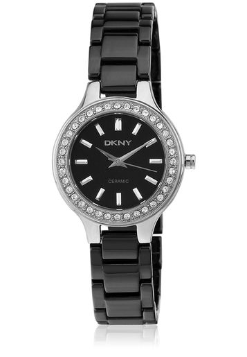 DKNY Ladies Watch NY4980 with Black Dial and Black Ceramic Strap