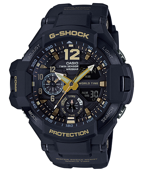 CASIO G-SHOCK นาฬิกาข้อมือ นาฬิกากันน้ำ นาฬิกาของแท้ ประกันศูนย์ CMG 1 ปี รุ่น GA-1100GB-1A นาฬิกาสีดำ