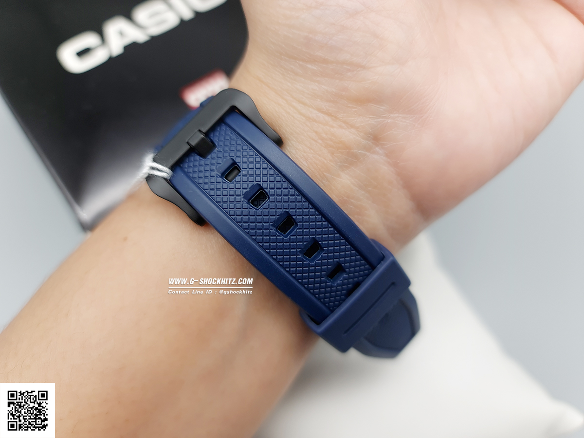 CASIO นาฬิกาคาสิโอ นาฬิกาข้อมือ นาฬิกากันน้ำ นาฬิกาของแท้ ประกันศูนย์ CMG 1 ปี รุ่น W-219H-2A นาฬิกาสีน้ำเงิน