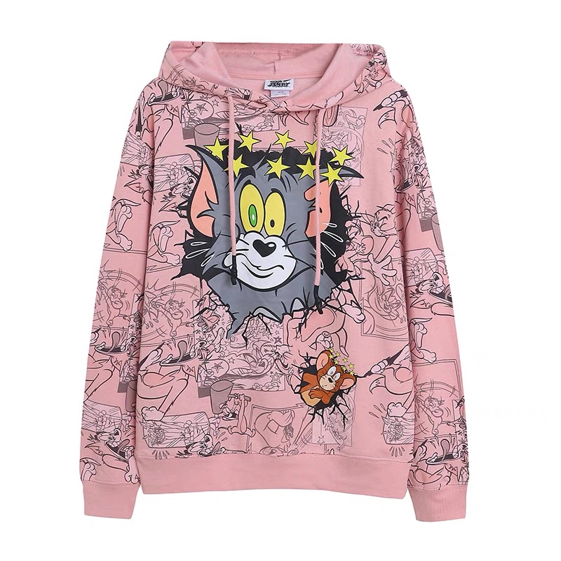 Disney เสื้อวอร์มฮู้ด แขนยาว สีชมพู สกรีน TOM &Jerry งาน warner DISNEY สำเนา สำเนา สำเนา สำเนา ชมพู