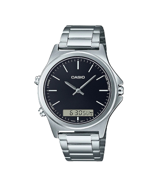 CASIO MID YEAR SALE นาฬิกาข้อมือ พร้อมส่ง นาฬิกากันน้ำ นาฬิกาของแท้ ประกันศูนย์ CMG 1 ปี รุ่น MTP-VC01D-1E นาฬิกาสีเงิน