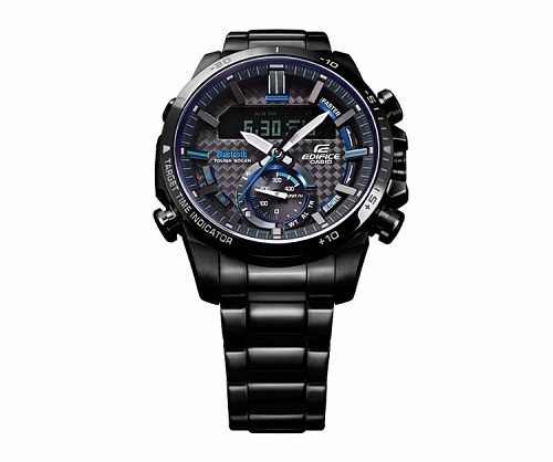 CASIO EDIFICE นาฬิกาข้อมือ นาฬิกากันน้ำ นาฬิกาของแท้ ประกันศูนย์ CMG 1 ปี รุ่น ECB-800DC-1A นาฬิกาสีดำ