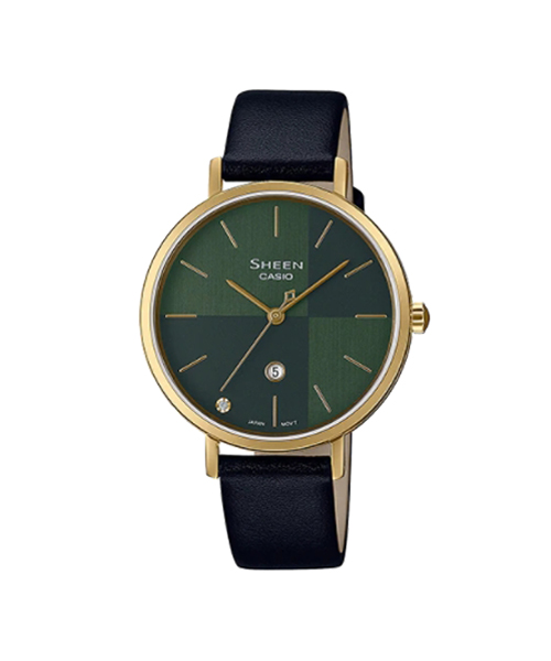 CASIO SHEEN นาฬิกาข้อมือ นาฬิกากันน้ำ นาฬิกาของแท้ ประกันศูนย์ CMG 1 ปี รุ่น SHE-4547GL-3A นาฬฺกาสีเขียว