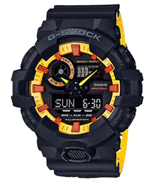 CASIO G-SHOCK นาฬิกาข้อมือ นาฬิกากันน้ำ นาฬิกาของแท้ ประกันศูนย์ CMG 1 ปี รุ่น GA-700BY-1 นาฬิกาสีดำ