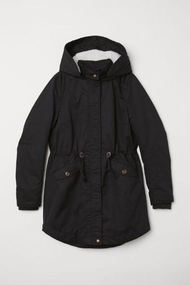 H&M เสื้อโค้ทฮู้ดกันหนาว เสื้อปาร์กา parka สีเขียว แบรนด์ H&M size S/M/L เขียว