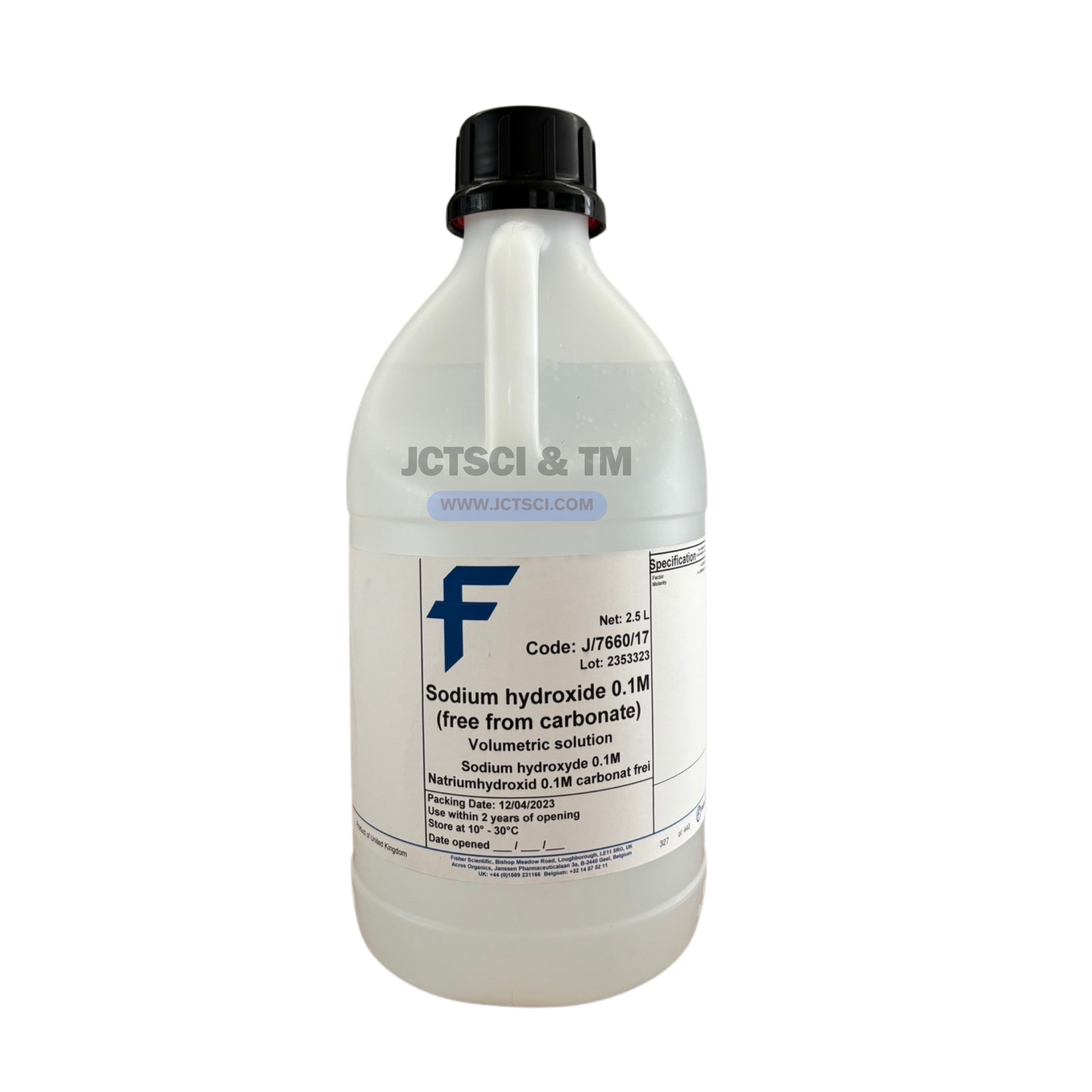 Sodium Hydroxide 0.1M(free from carbonate), Volumetric Solution 2.5 L. Fisher Chemical™