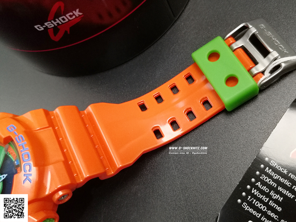 CASIO G-SHOCK นาฬิกาข้อมือ นาฬิกากันน้ำ นาฬิกาของแท้ ประกันศูนย์ CMG 1 ปี รุ่น GA-110A-4A นาฬิกาสีส้ม