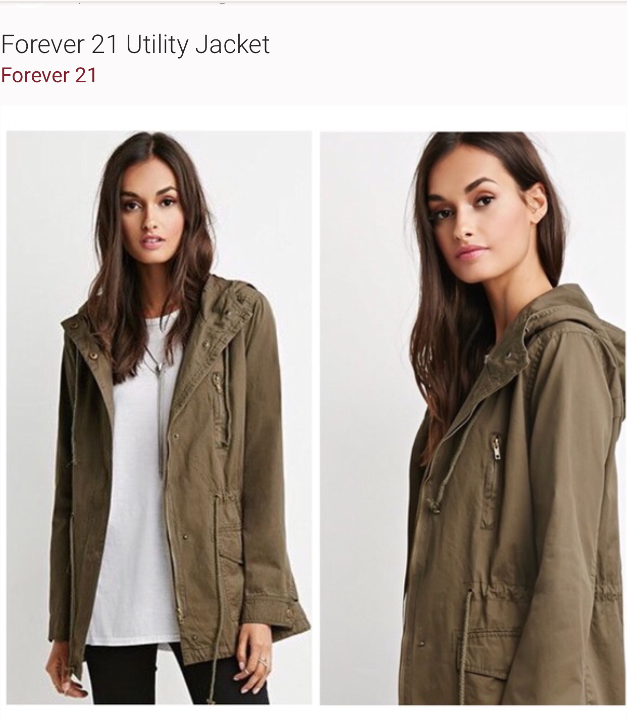 Forever21 เสื้อฮู้ดทหาร เสื้อคลุม สีเขียวทหาร หมวกฮู้ด เสื้อปาร์กา เสื้อ นอก งานแบรนด์ FOREVER 21งานสวยเท่ห์มากคะ Size S/M/L/XL เขียวทหาร