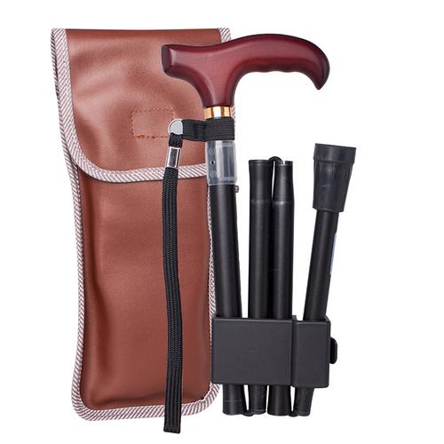 Isun ไม้เท้าพับได้พร้อมกระเป๋า หัวไม้เท้าทำจากไม้เมเปิ้ล ประเทศแคนนาดา