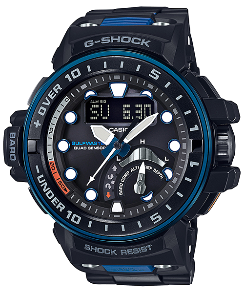 CASIO G-SHOCK นาฬิกาข้อมือ นาฬิกากันน้ำ นาฬิกาของแท้ ประกันศูนย์ CMG 1 ปี รุ่น GWN-Q1000MC-1A2 นาฬิกาสีดำ
