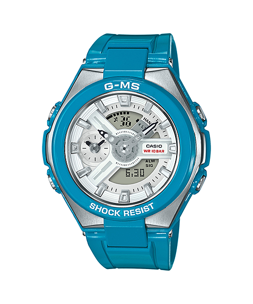 CASIO G-MS นาฬิกาข้อมือ นาฬิกากันน้ำ นาฬิกาของแท้ ประกันศูนย์ CMG 1 ปี รุ่น MSG-400-2A นาฬิกาสีฟ้า