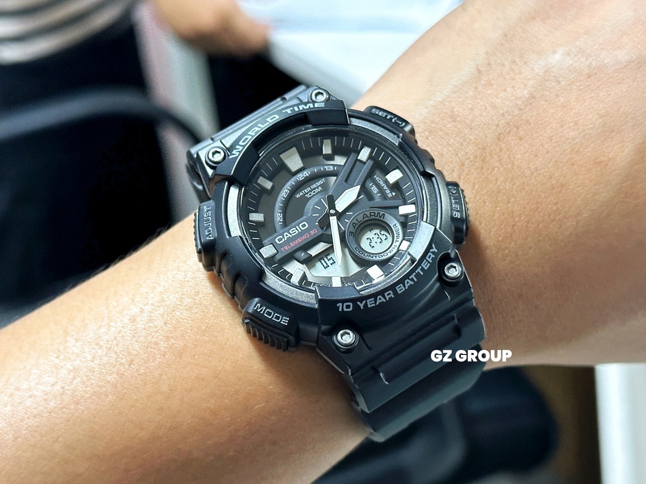 CASIO MID YEAR SALE นาฬิกาคาสิโอ พร้อมส่ง นาฬิกาข้อมือ นาฬิกากันน้ำ นาฬิกาของแท้ BTS ประกันศูนย์ CMG 1 ปี รุ่น AEQ-110W-1A นาฬิกาสีดำ