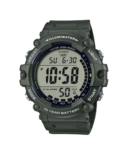 CASIO MID YEAR SALE นาฬิกาคาสิโอ พร้อมส่ง นาฬิกาข้อมือ นาฬิกากันน้ำ นาฬิกาของแท้ BTS ประกันศูนย์ CMG 1 ปี รุ่น AE-1500WHX-3A นาฬิกาสีเขียว