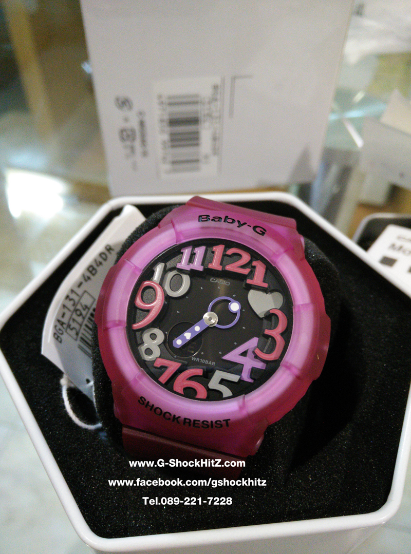 CASIO BABY-G นาฬิกาข้อมือ นาฬิกากันน้ำ นาฬิกาของแท้ ประกันศูนย์ CMG 1 ปี รุ่น BGA-131-4B4 นาฬิกาสีชมพู