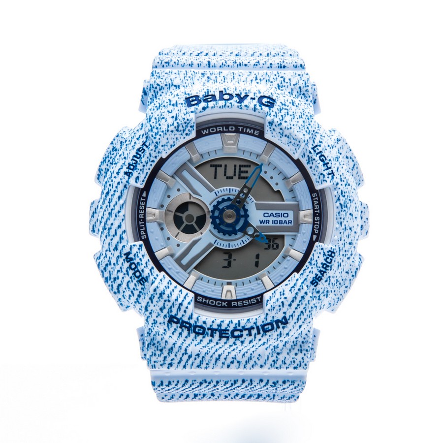 CASIO BABY-G นาฬิกาข้อมือ นาฬิกากันน้ำ นาฬิกาของแท้ ประกันศูนย์ CMG 1 ปี รุ่น BA-110DC-2A3 นาฬิกาสีฟ้า