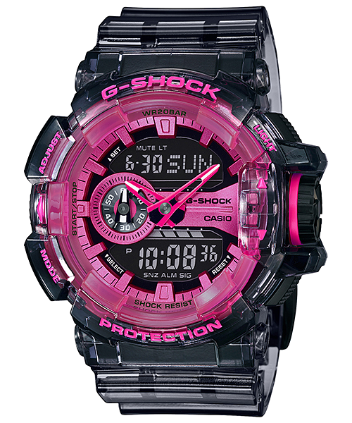 CASIO MID YEAR SALE G-SHOCK พร้อมส่ง นาฬิกาข้อมือ นาฬิกากันน้ำ นาฬิกาของแท้ ประกันศูนย์ CMG 1 ปี รุ่น GA-400SK-1A4 นาฬิกาสีใสดำ