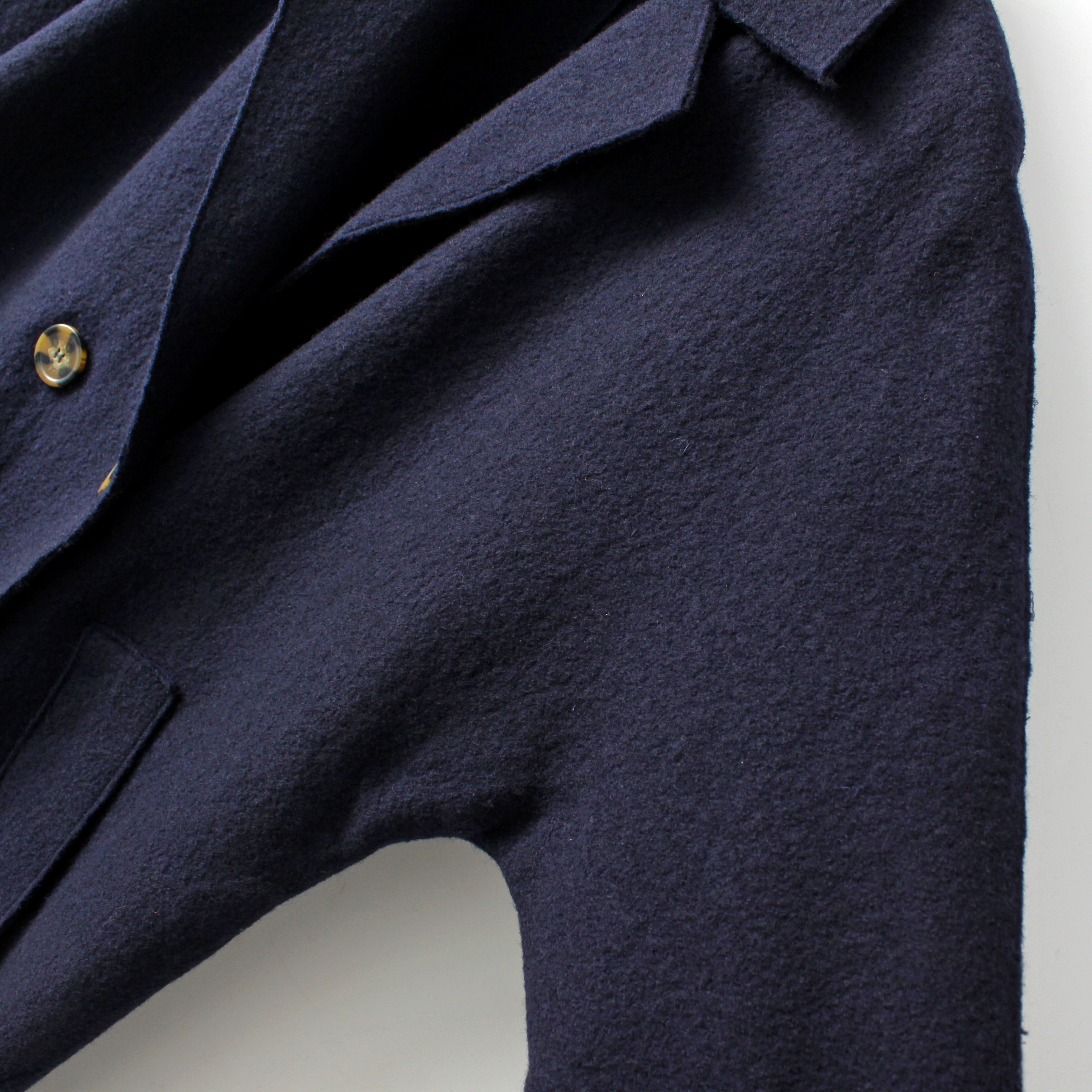Zara เสื้อโค้ท เสื้อกันหนาว เนื้อผ้าสักหลาดวูล สีน้ำเงินกรม แบรนด์zara
