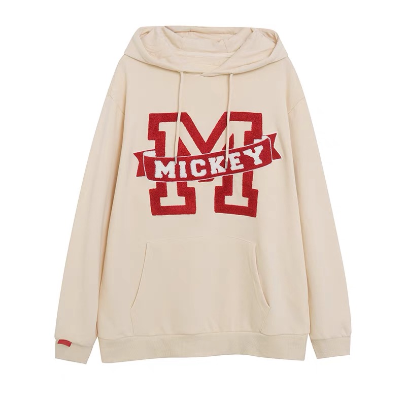 เสื้อฮู้ด วอร์ม สเวตเตอร์ RED M MICKEY Disney เสื้อมิคกี้ Minnie Hoodie 1928 CALIFORNIA mickey แขนยาว สีดำ ลายการ์ตูนมิคกี้ งาน DISNEY สำเนา ดำ