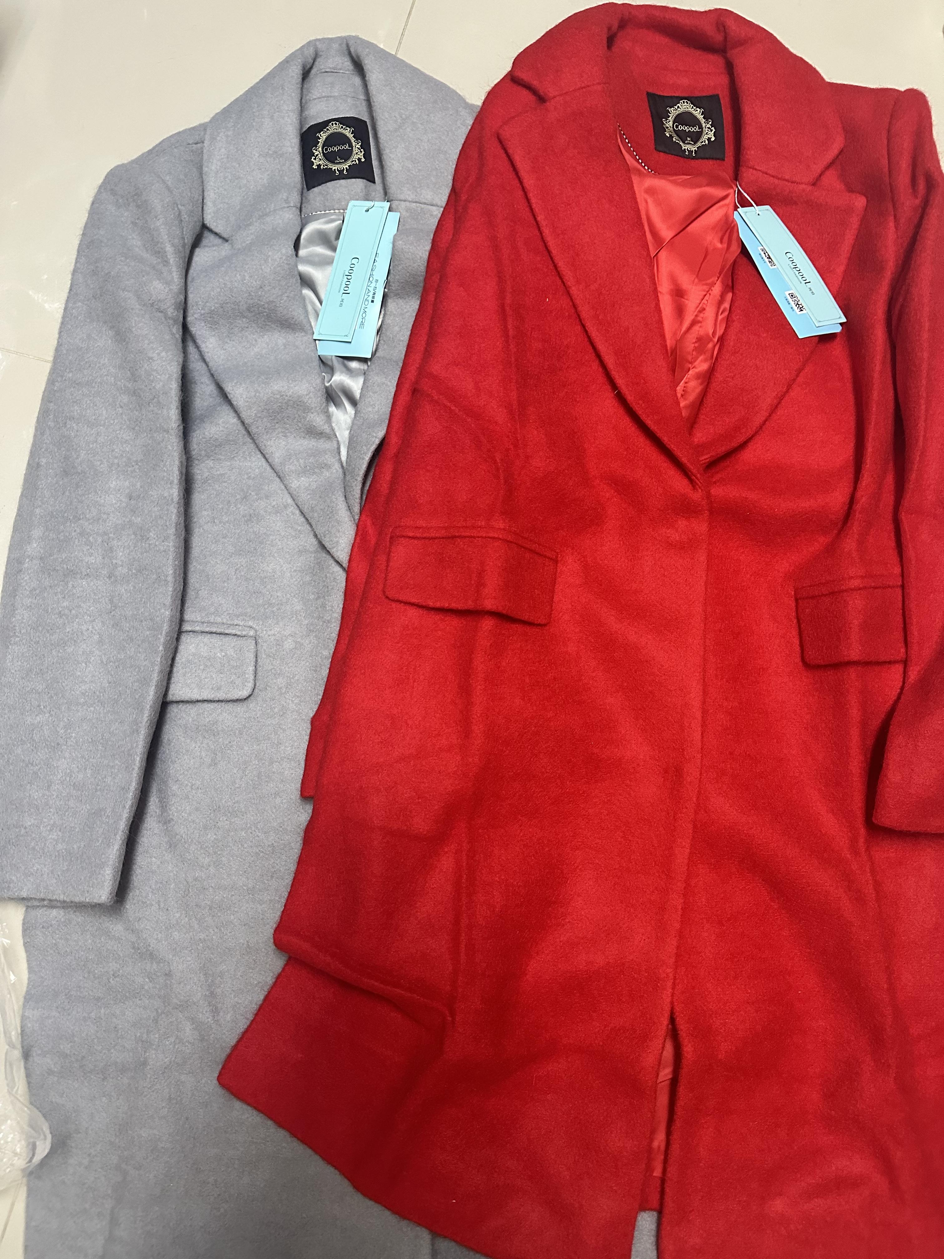 เสื้อโค้ท เสื้อกันหนาว เนื้อผ้าสักหลาดวูล สีเทา แบรนด์ COOPOOL