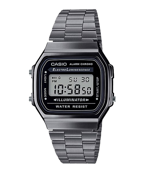 CASIO นาฬิกาคาสิโอ นาฬิกาข้อมือ นาฬิกากันน้ำ นาฬิกาของแท้ ประกันศูนย์ CMG 1 ปี รุ่น A168WGG-1A นาฬิกาสีดำ