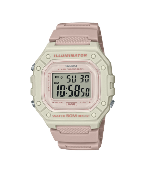 CASIO MID YEAR SALE นาฬิกาคาสิโอ พร้อมส่ง นาฬิกาข้อมือ นาฬิกากันน้ำ นาฬิกาของแท้ BTS ประกันศูนย์ CMG 1 ปี รุ่น W-218HC-4A2 นาฬิกาสีชมพู