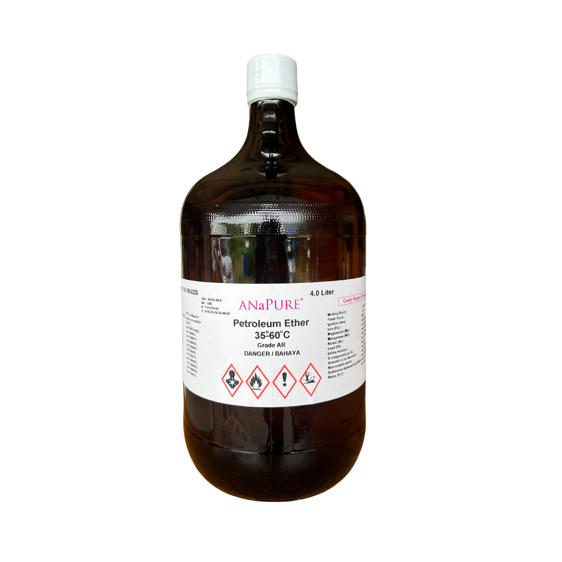 Petroleum Ether Boiling Range 35-60C, AR 4L. ANaPURE™