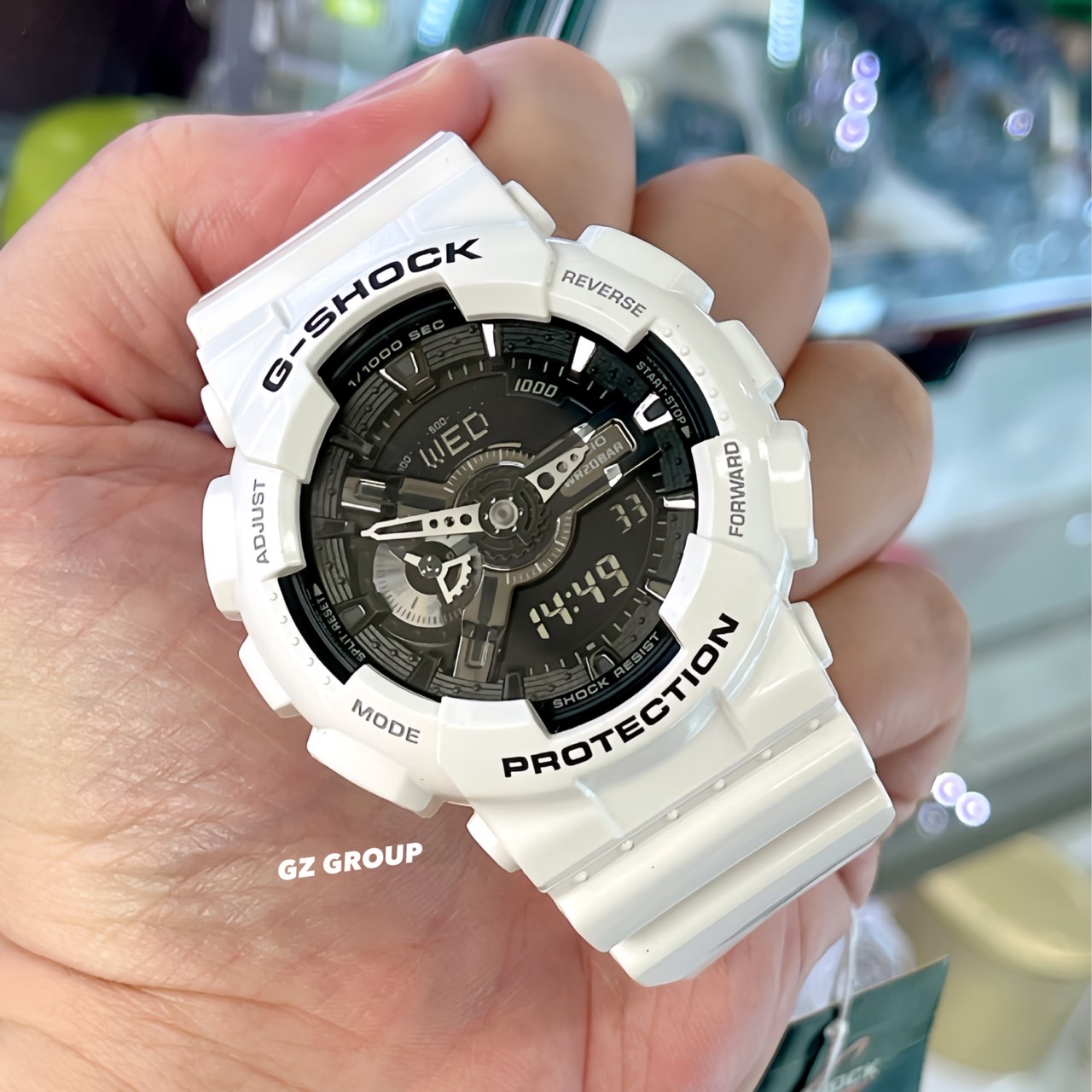CASIO G-SHOCK นาฬิกาข้อมือ นาฬิกากันน้ำ นาฬิกาของแท้ ประกันศูนย์ CMG 1 ปี รุ่น GA-110GW-7A นาฬิกาสีขาว