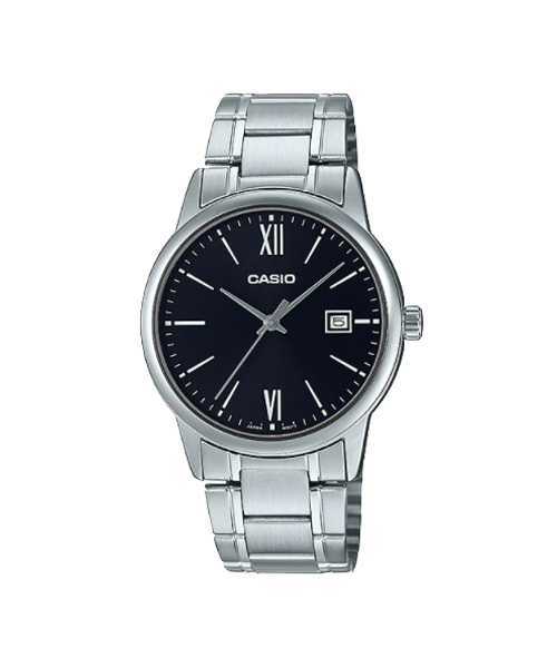 CASIO นาฬิกาคาสิโอ นาฬิกาข้อมือ นาฬิกากันน้ำ นาฬิกาของแท้ ประกันศูนย์ CMG 1 ปี รุ่น MTP-V002D-1B3 นาฬิกาสีเงิน