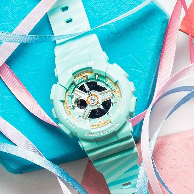 CASIO BABY-G นาฬิกาข้อมือ นาฬิกากันน้ำ นาฬิกาของแท้ ประกันศูนย์ CMG 1 ปี รุ่น BA-110CH-3A นาฬิกาสีเขียว