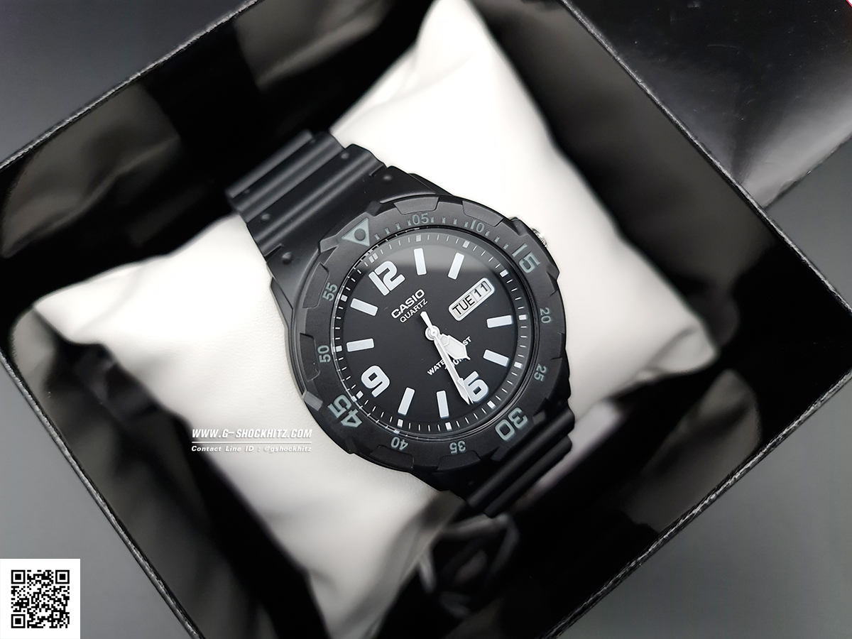 CASIO นาฬิกาคาสิโอ นาฬิกาข้อมือ นาฬิกากันน้ำ นาฬิกาของแท้ ประกันศูนย์ CMG 1 ปี รุ่น MRW-200H-1B2 นาฬิกาสีดำ