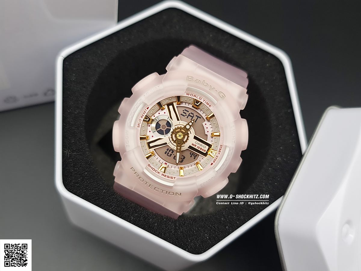 CASIO MID YEAR SALE BABY-G นาฬิกาข้อมือ นาฬิกากันน้ำ นาฬิกาของแท้ ประกันศูนย์ CMG 1 ปี รุ่น BA-110SC-4A นาฬิกาสีชมพู