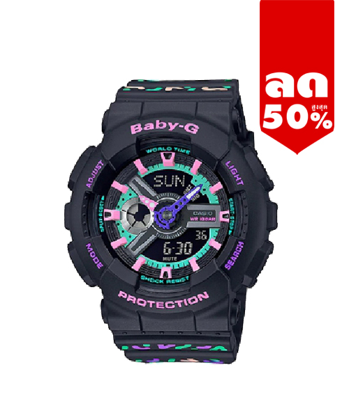 CASIO BABY-G นาฬิกาข้อมือ นาฬิกากันน้ำ นาฬิกาของแท้ ประกันศูนย์ CMG 1 ปี รุ่น BA-110TH-1A นาฬิกาสีดำ