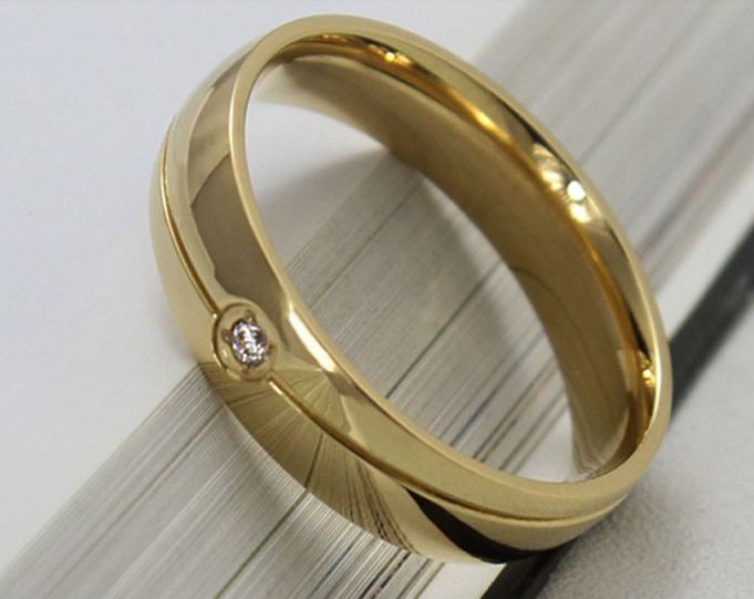 แหวน Stainless Steel แหวนเงิน แหวนทอง แหวนสีดำ แหวนเกลี้ยง ดีไซน์ ฝังเพชร CZ ตรงกลาง 1 เม็ด สวยหรู มีดีไซน์ แหวนผู้ชาย ผู้หญิง ใส่ได้ 241600