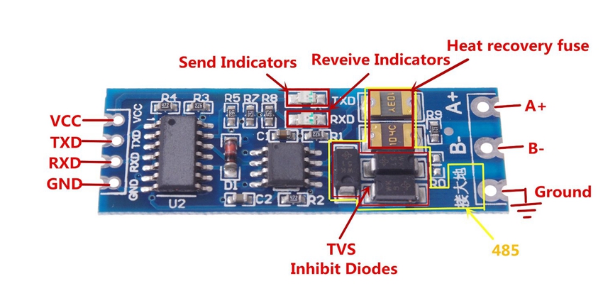 UART TTL to RS485 Two-way Converter Module