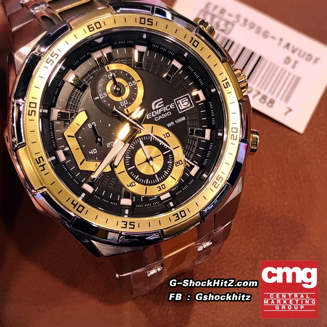 CASIO EDIFICE นาฬิกาข้อมือ นาฬิกากันน้ำ นาฬิกาของแท้ ประกันศูนย์ CMG 1 ปี รุ่น EFR-539SG-1A นาฬิกาสีเงิน