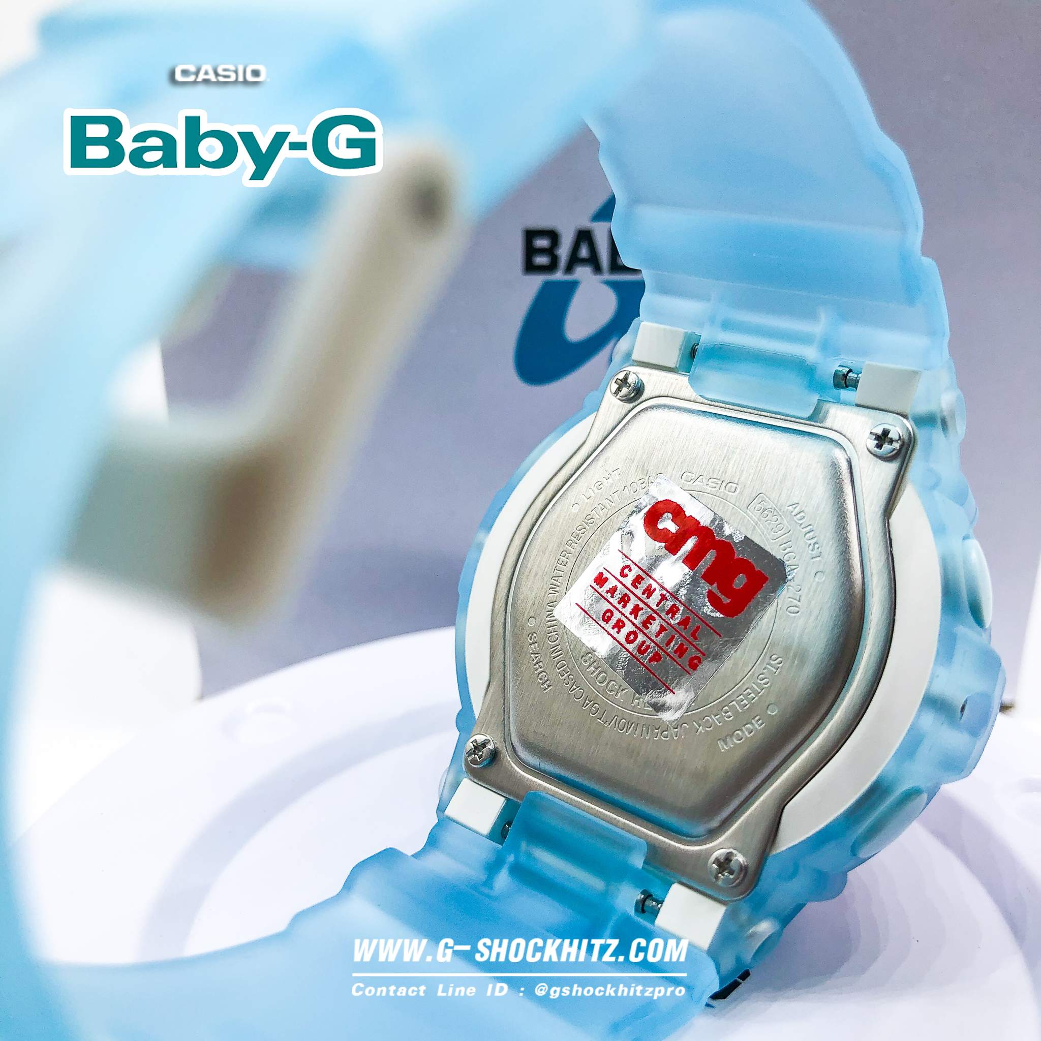 CASIO BABY-G นาฬิกาข้อมือ นาฬิกากันน้ำ นาฬิกาของแท้ ประกันศูนย์ CMG 1 ปี รุ่น BGA-270-2A นาฬิกาสีฟ้า