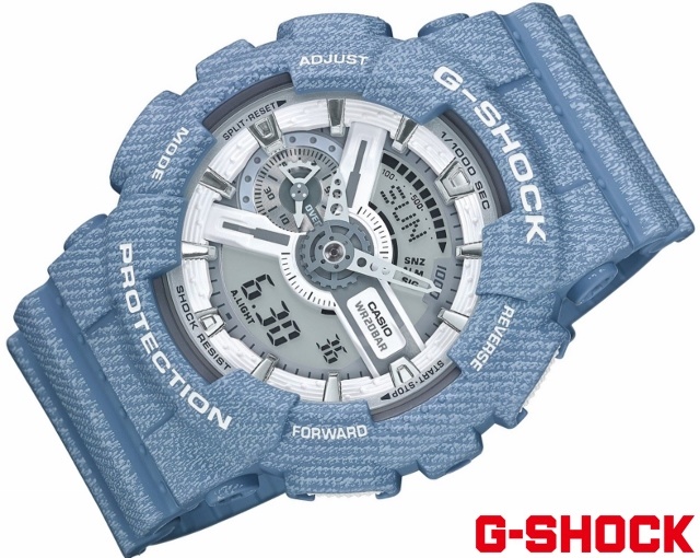 CASIO G-SHOCK นาฬิกาข้อมือ นาฬิกากันน้ำ นาฬิกาของแท้ ประกันศูนย์ CMG 1 ปี รุ่น GA-110DC-2A7 นาฬิกาสีฟ้า